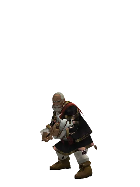Cursed Staff on a male Dwarf, front view