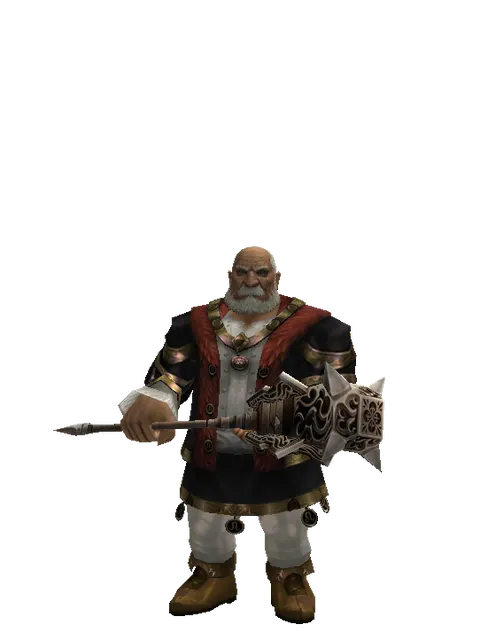 Destroyer Hammer on a male Dwarf, front view