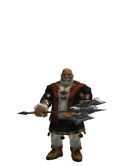Doom Crusher on a male Dwarf, front view