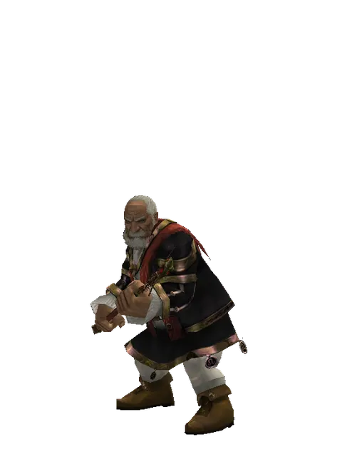 Ghoul's Staff on a male Dwarf, front view