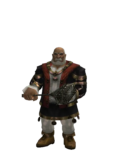 Pa'agrian Hammer on a male Dwarf, front view