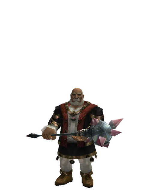 Star Buster on a male Dwarf, front view