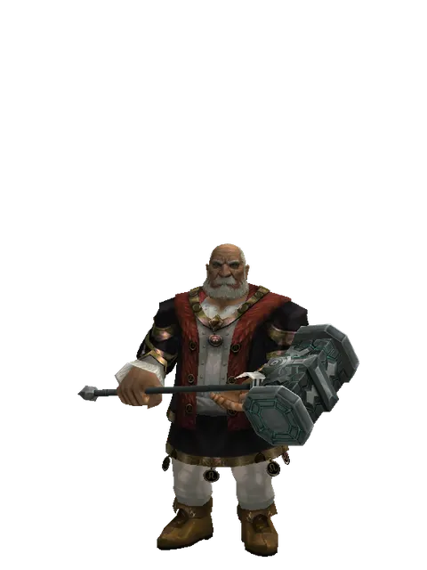Titan Hammer on a male Dwarf, front view