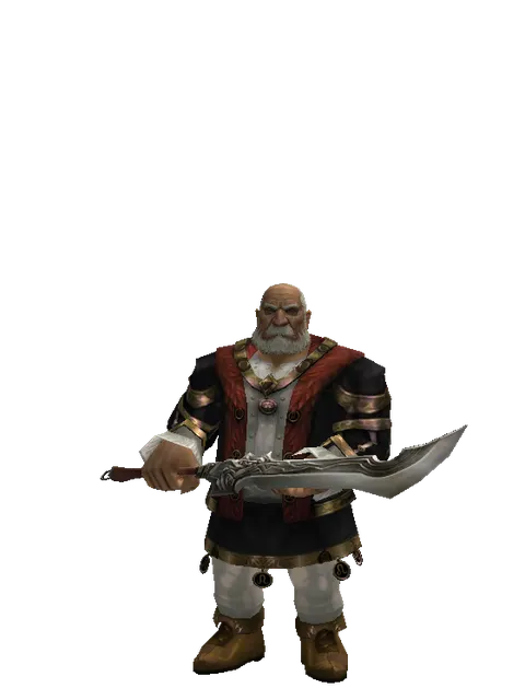 Berserker Blade on a male Dwarf, front view