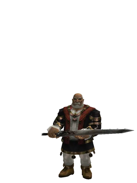 Great Sword on a male Dwarf, front view