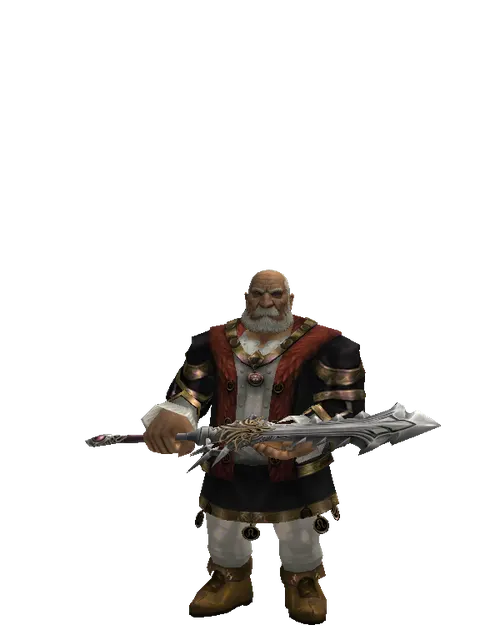 Infinity Cleaver on a male Dwarf, front view
