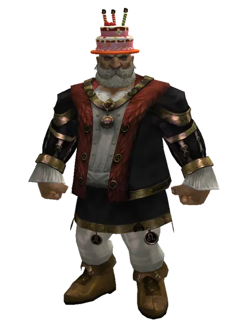 Birthday Hat on a male Dwarf, front view