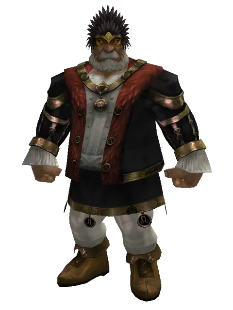 Black Feather Mask on a male Dwarf, front view