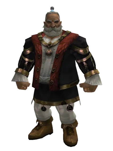 Blue Party Hat on a male Dwarf, front view
