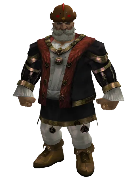Chicken Hat (?) on a male Dwarf, front view