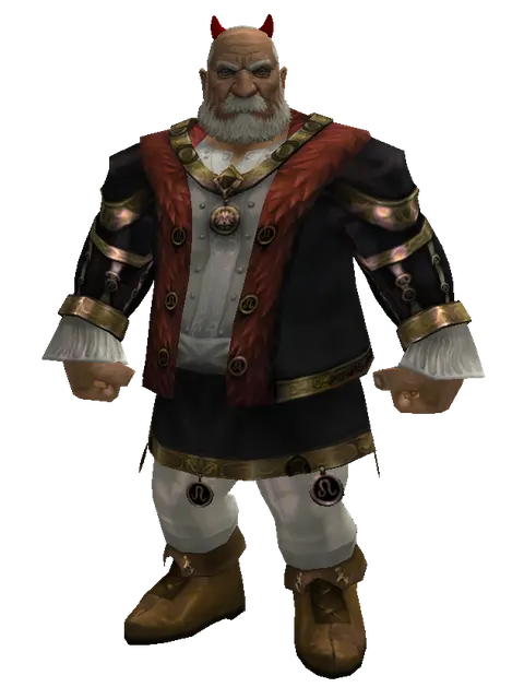 Demon Horns on a male Dwarf, front view