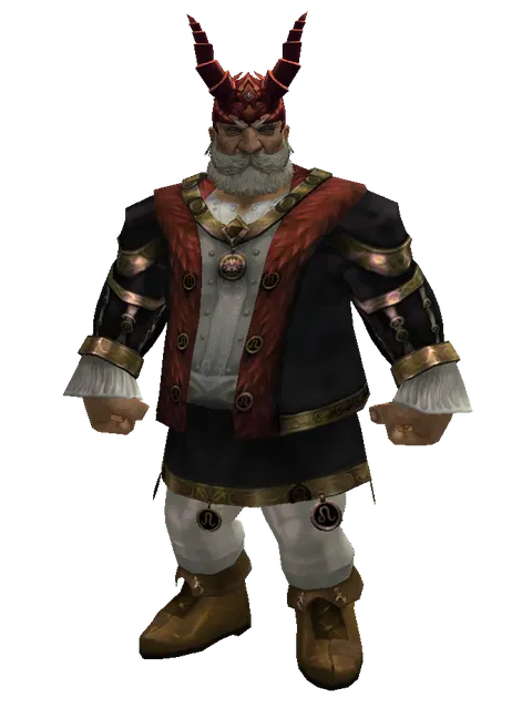 Devil's Horn on a male Dwarf, front view
