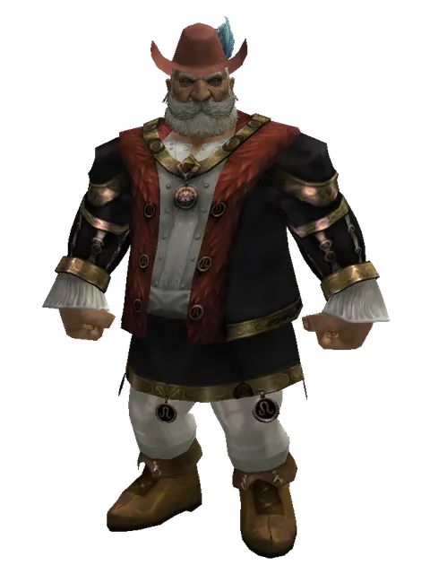 Feathered Hat on a male Dwarf, front view