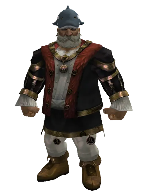 Fish Hat on a male Dwarf, front view