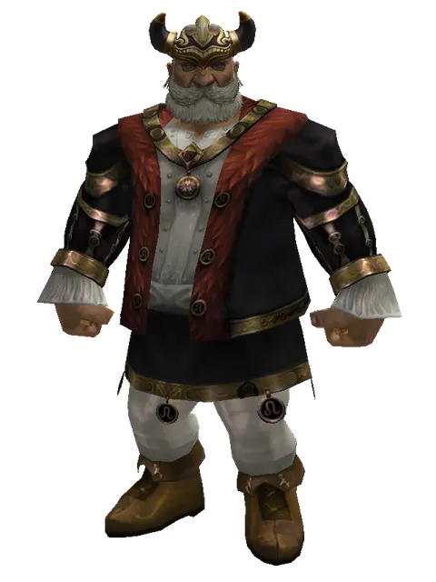 Golden Viking Circlet on a male Dwarf, front view