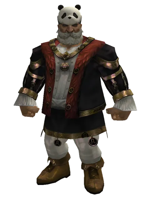 Panda Hat on a male Dwarf, front view