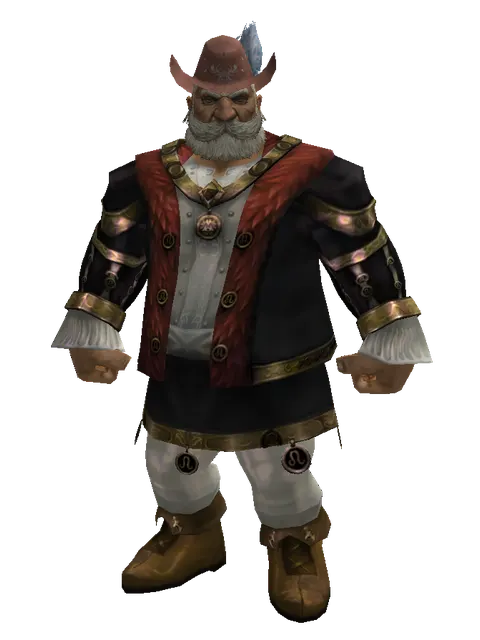 Romantic Chapeau on a male Dwarf, front view