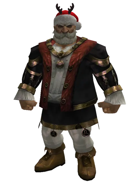 Santa's Antlers on a male Dwarf, front view