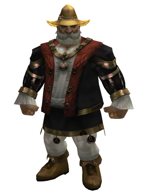 Straw Hat on a male Dwarf, front view