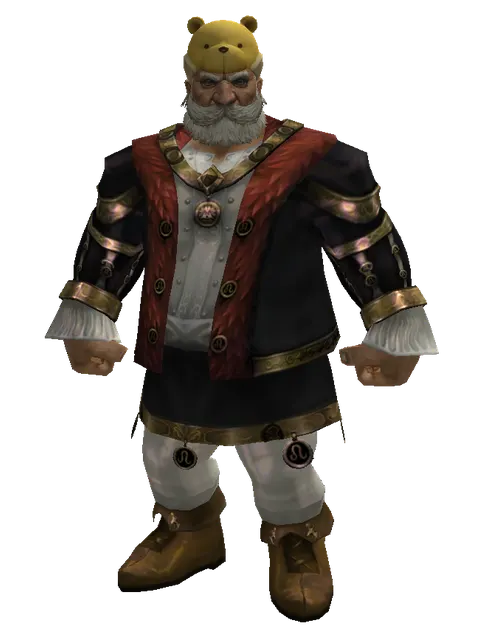 Teddy Bear Hat on a male Dwarf, front view