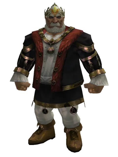 Gludio Circlet of the Sage (?) on a male Dwarf, front view