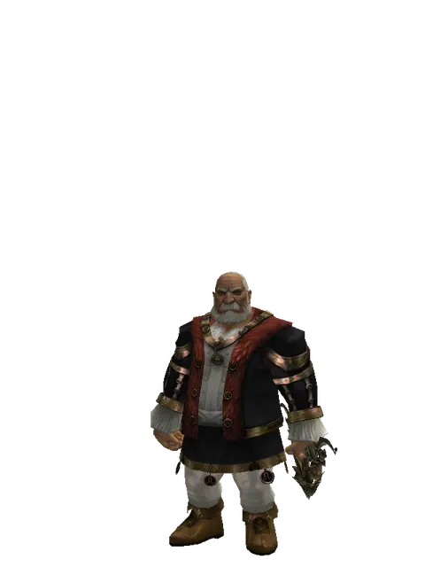 Akat Long Bow on a male Dwarf, front view