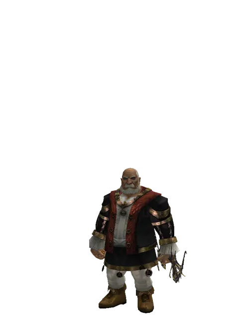 Dark Elven Long Bow on a male Dwarf, front view