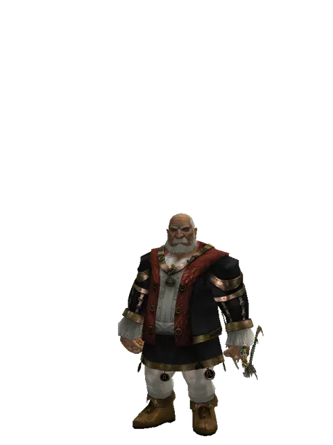 Elemental Bow on a male Dwarf, front view