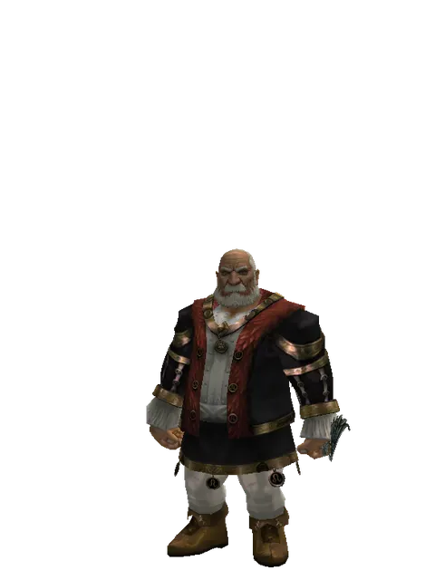 Elven Bow on a male Dwarf, front view