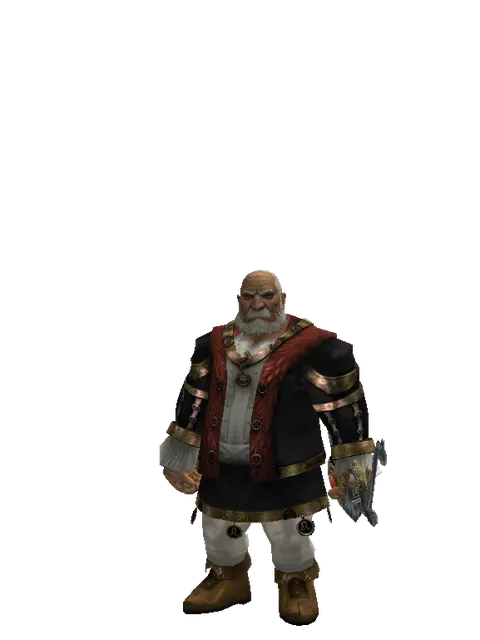 Redemption Bow on a male Dwarf, front view