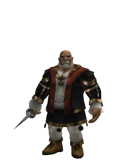 Assassin Knife on a male Dwarf, front view