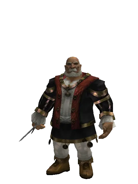 Dagger on a male Dwarf, front view