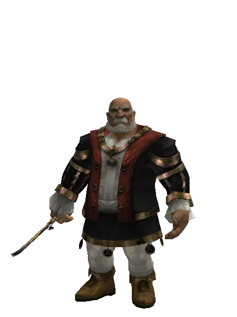 Dark Elven Dagger on a male Dwarf, front view