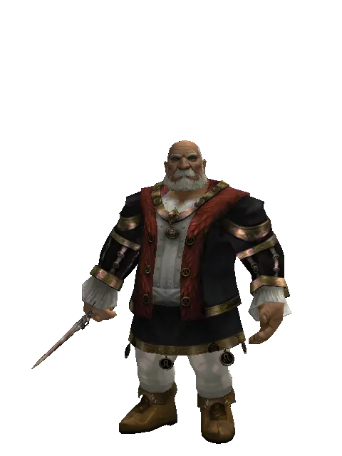 Demon Dagger on a male Dwarf, front view