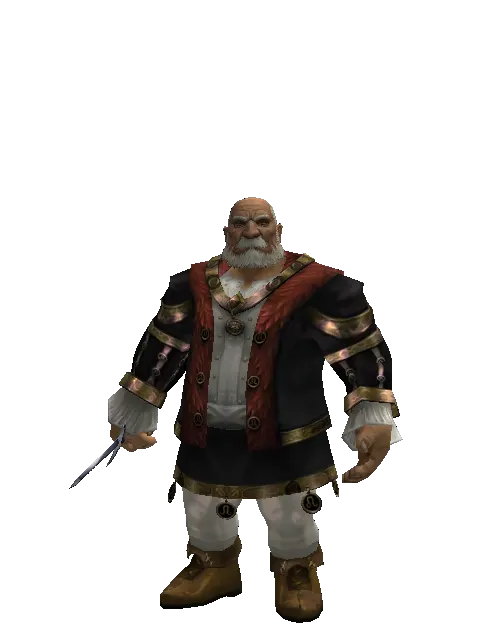 Improved Sword Breaker on a male Dwarf, front view