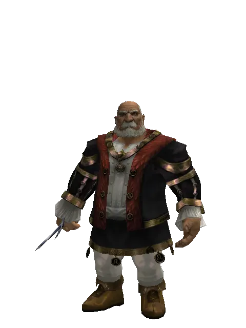 Sword Breaker on a male Dwarf, front view