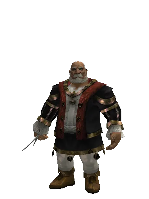 Throwing Knife on a male Dwarf, front view