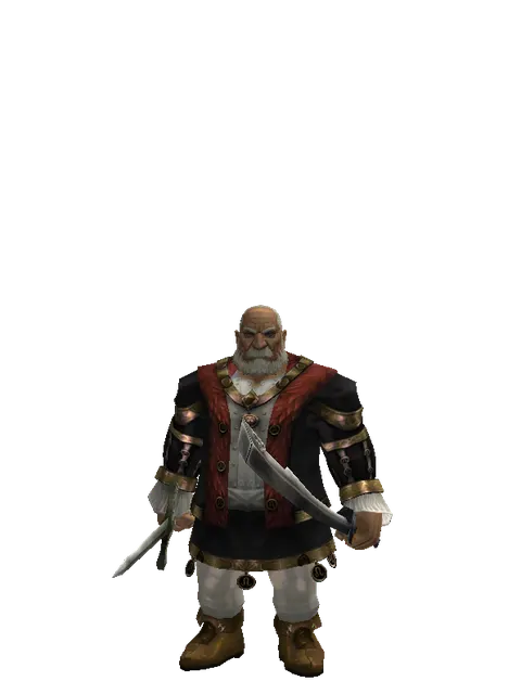 Artisan's Sword*Crimson Sword on a male Dwarf, front view