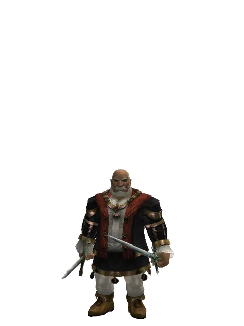 Artisan's Sword*Elven Long Sword on a male Dwarf, front view