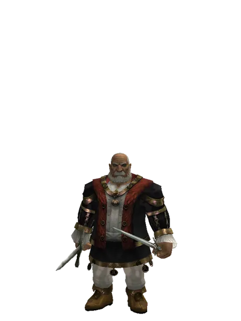 Artisan's Sword*Elven Sword on a male Dwarf, front view