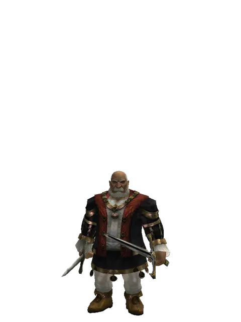 Artisan's Sword*Knight's Sword on a male Dwarf, front view