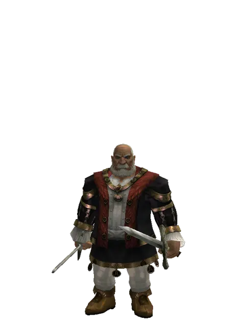 Bastard Sword*Artisan's Sword on a male Dwarf, front view