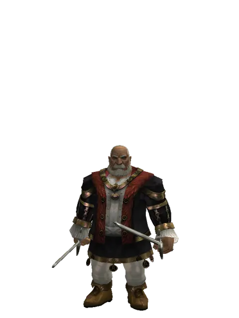 Bastard Sword*Bastard Sword on a male Dwarf, front view