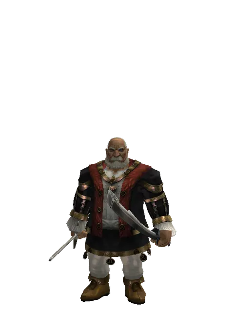 Bastard Sword*Crimson Sword on a male Dwarf, front view