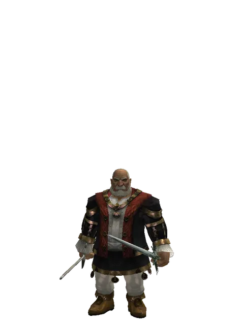 Bastard Sword*Elven Long Sword on a male Dwarf, front view