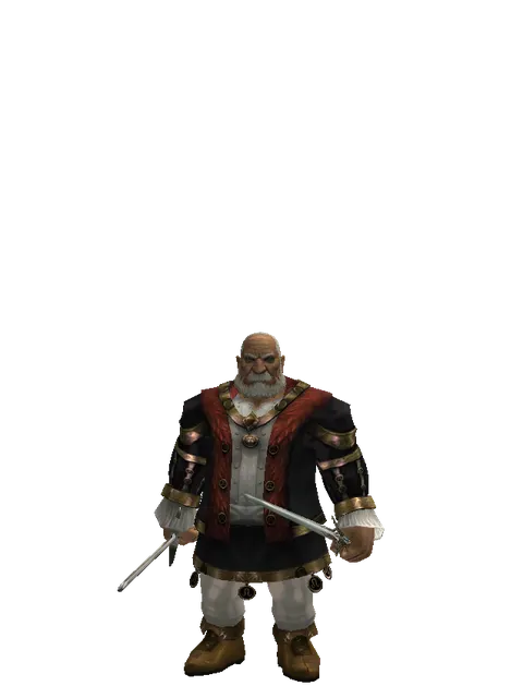 Bastard Sword*Elven Sword on a male Dwarf, front view