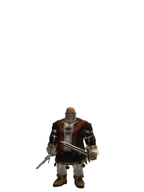 Caliburs*Sword of Delusion on a male Dwarf, front view
