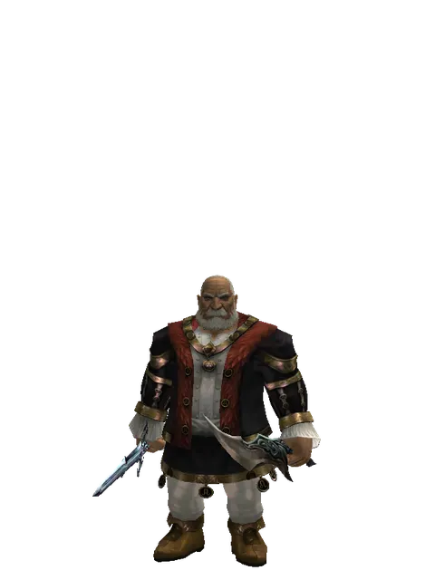 Caliburs*Sword of Limit on a male Dwarf, front view