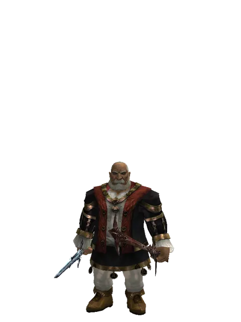 Caliburs*Sword of Nightmare on a male Dwarf, front view