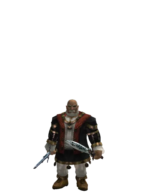 Caliburs*Tsurugi on a male Dwarf, front view
